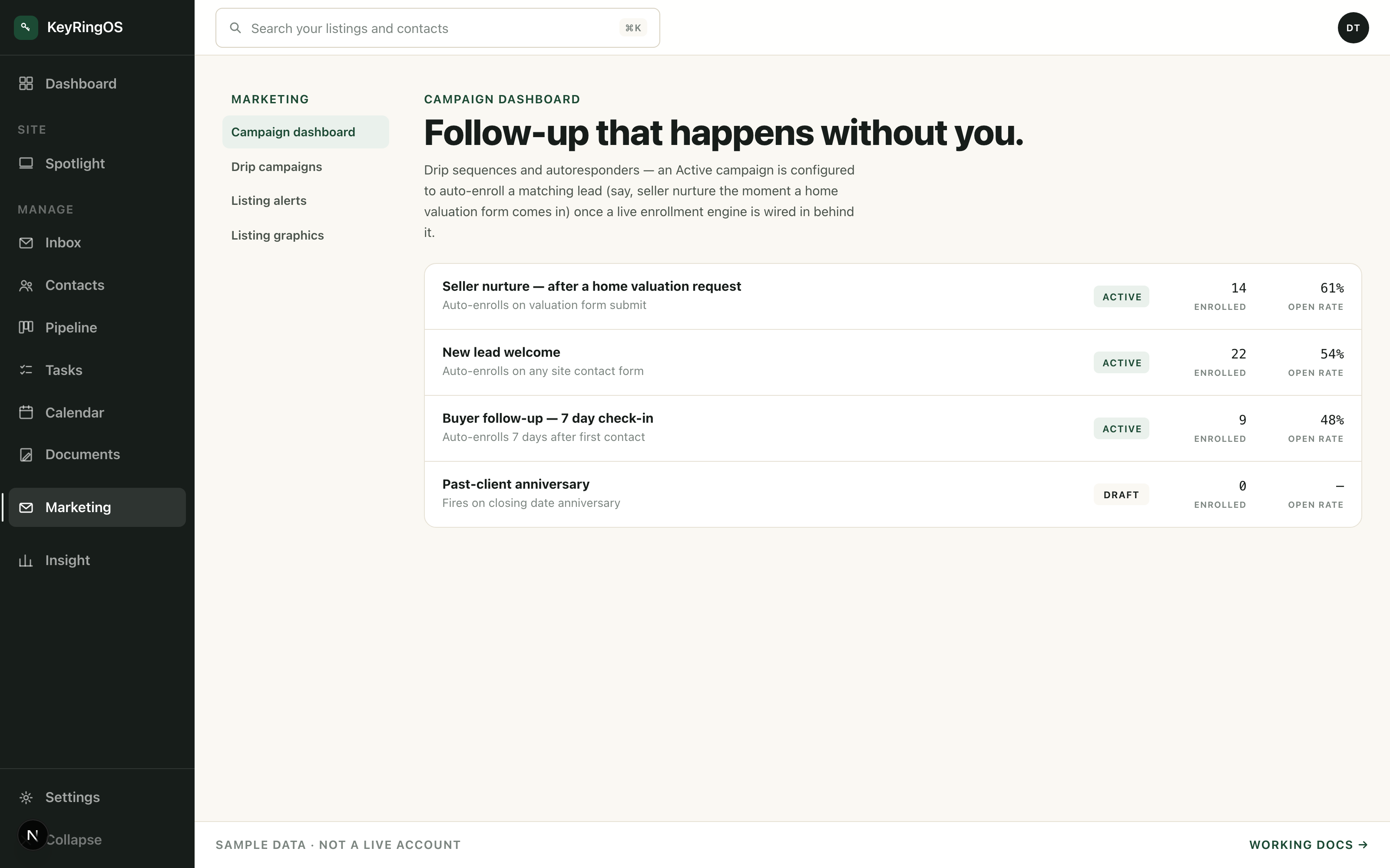 Automated email marketing campaigns
